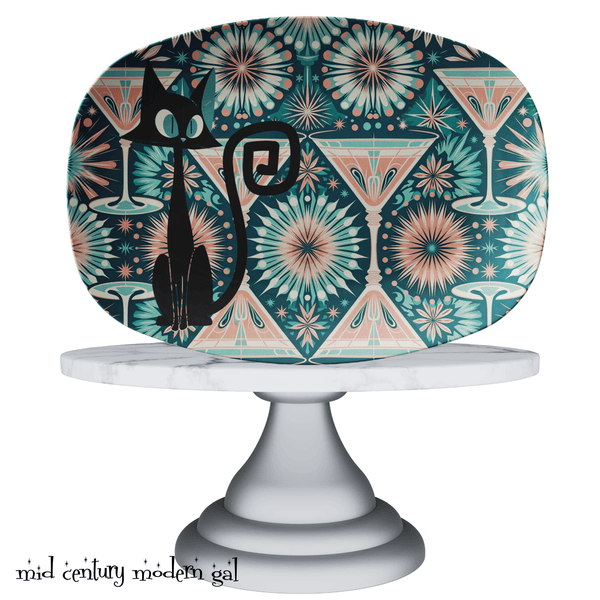 Atomic Cat, Martini, Cosmo, Mid Century Modern Party Platter