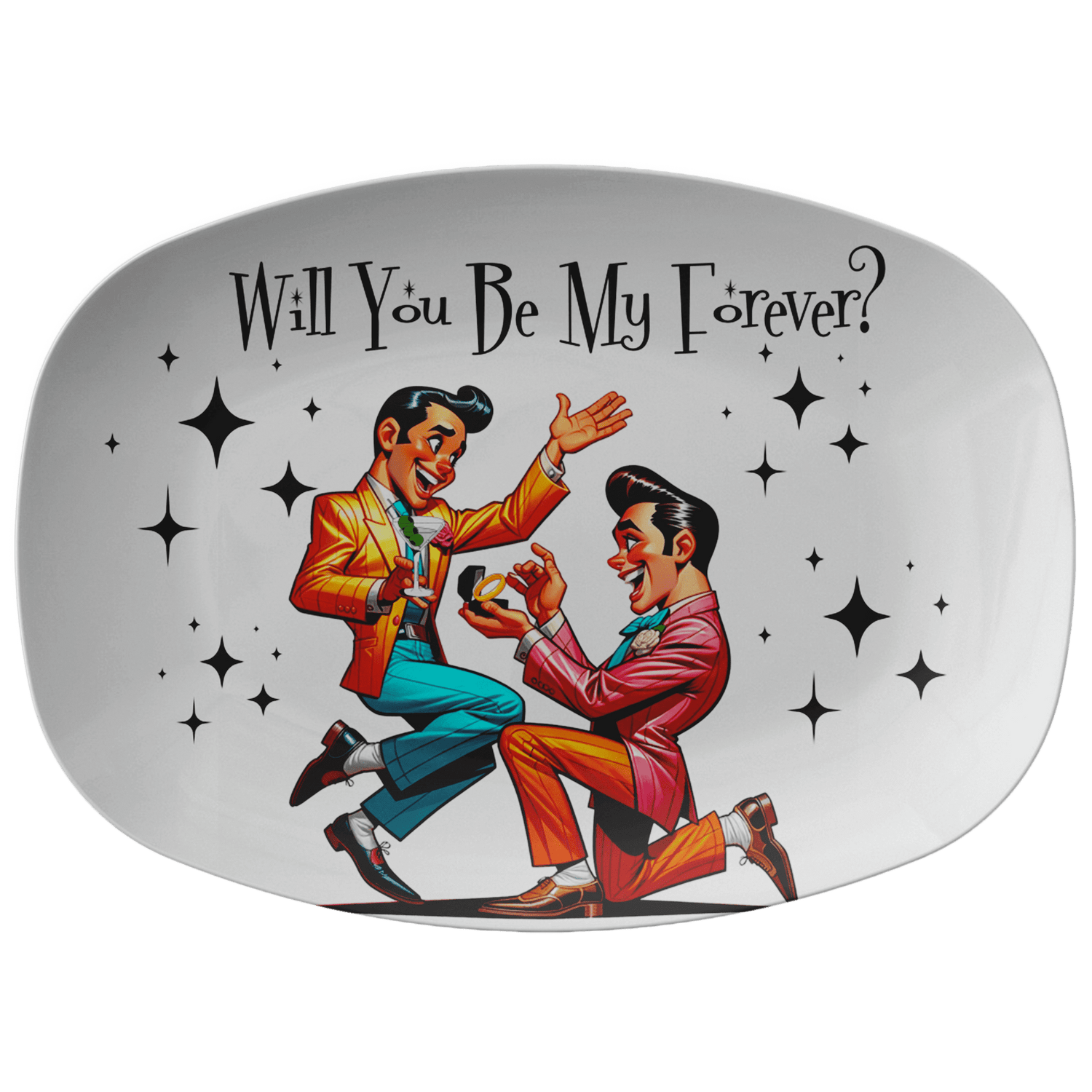 Mid Century Modern Party Platter, Proposal Gay Man Retro Style Fun Kitschy 50s Style Kitchenware default