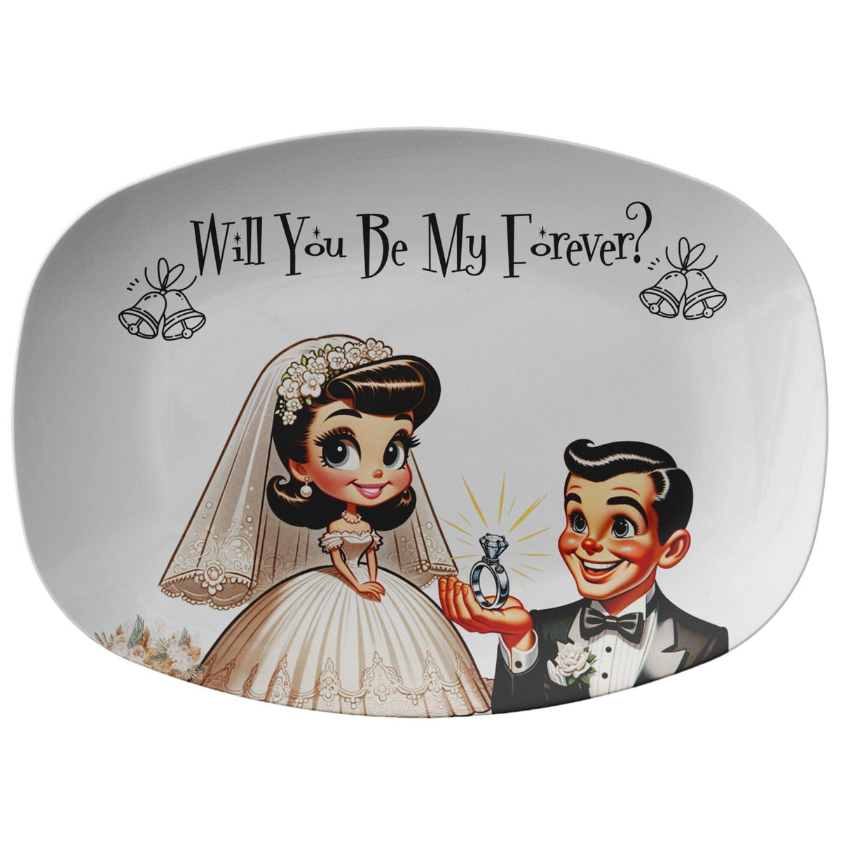 Wedding Proposal Platter Gift For Men, Kitschy Cute 50s Vintage Theme Kitchenware default