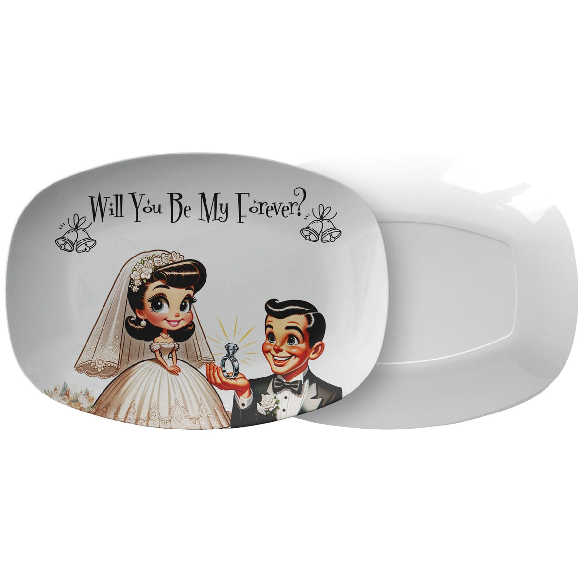 Wedding Proposal Platter Gift For Men, Kitschy Cute 50s Vintage Theme Kitchenware default