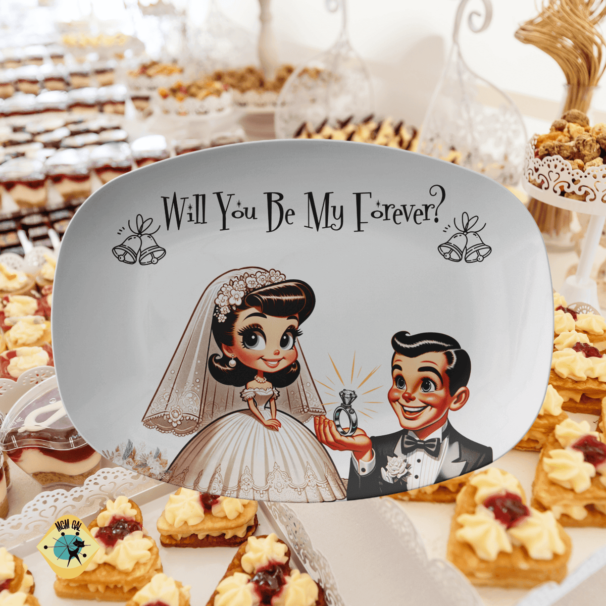 Wedding Proposal Platter Gift For Men Proposal Idea, Kitschy Cute 50s Vintage Theme Kitchenware default