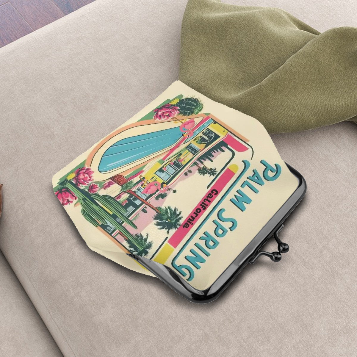 Palm Springs California Mid Century Modern Coin Purse – Retro Kitsch Accessory for Vintage Style Lovers - Mid Century Modern Gal