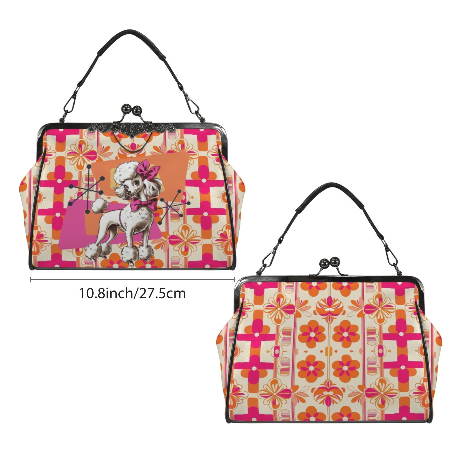 Atomic 50s Poodle Mid Century Modern Kisslock Crossbody Purse - Mid Century Modern Gal
