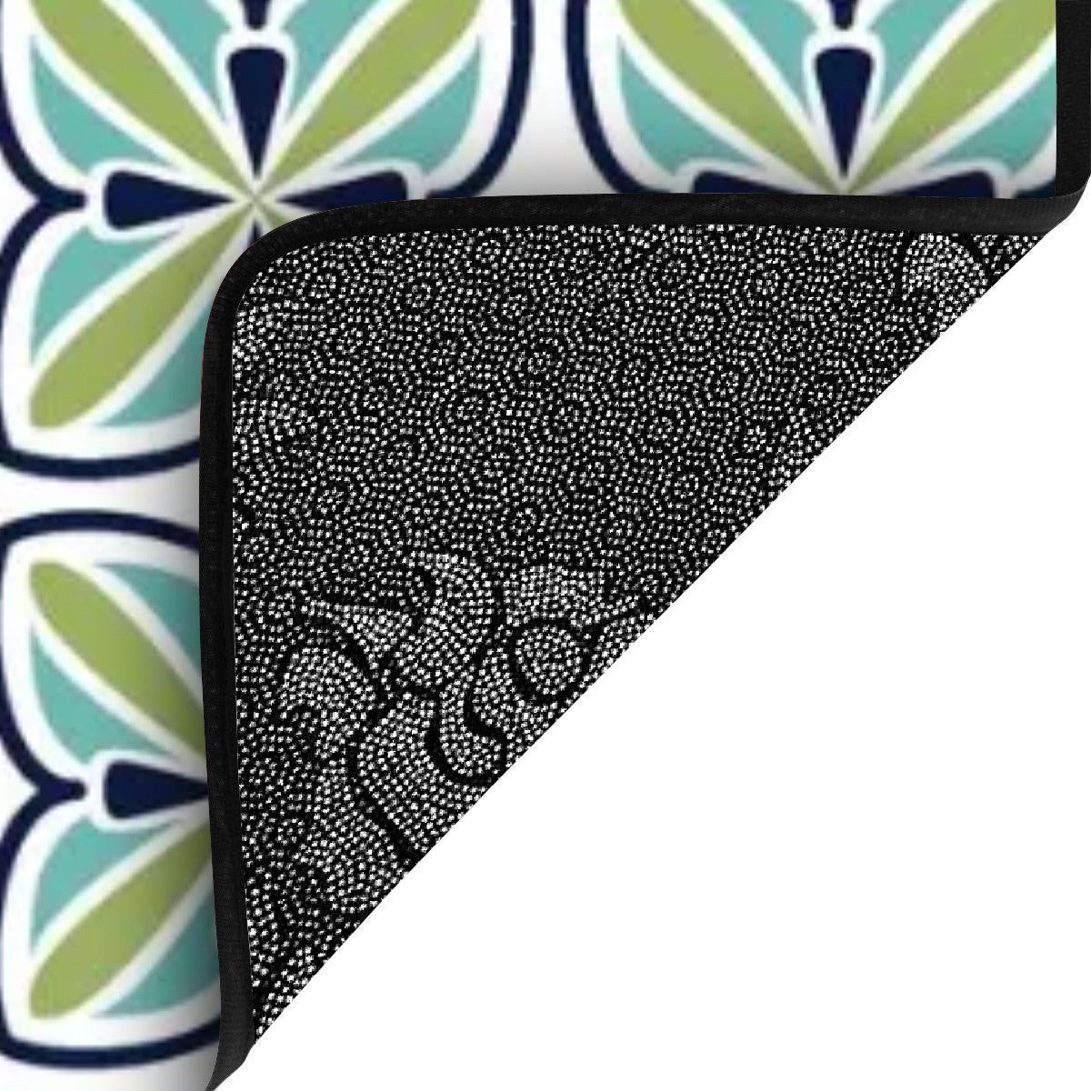 Scandinavian Blue Green White, Mid Mod Carpet Stair Treads - Mid Century Modern Gal
