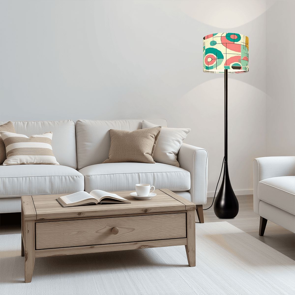 Mid Century Modern Bauhaus Geometric Designed, Teardrop Shaped Floor Lamp - Mid Century Modern Gal