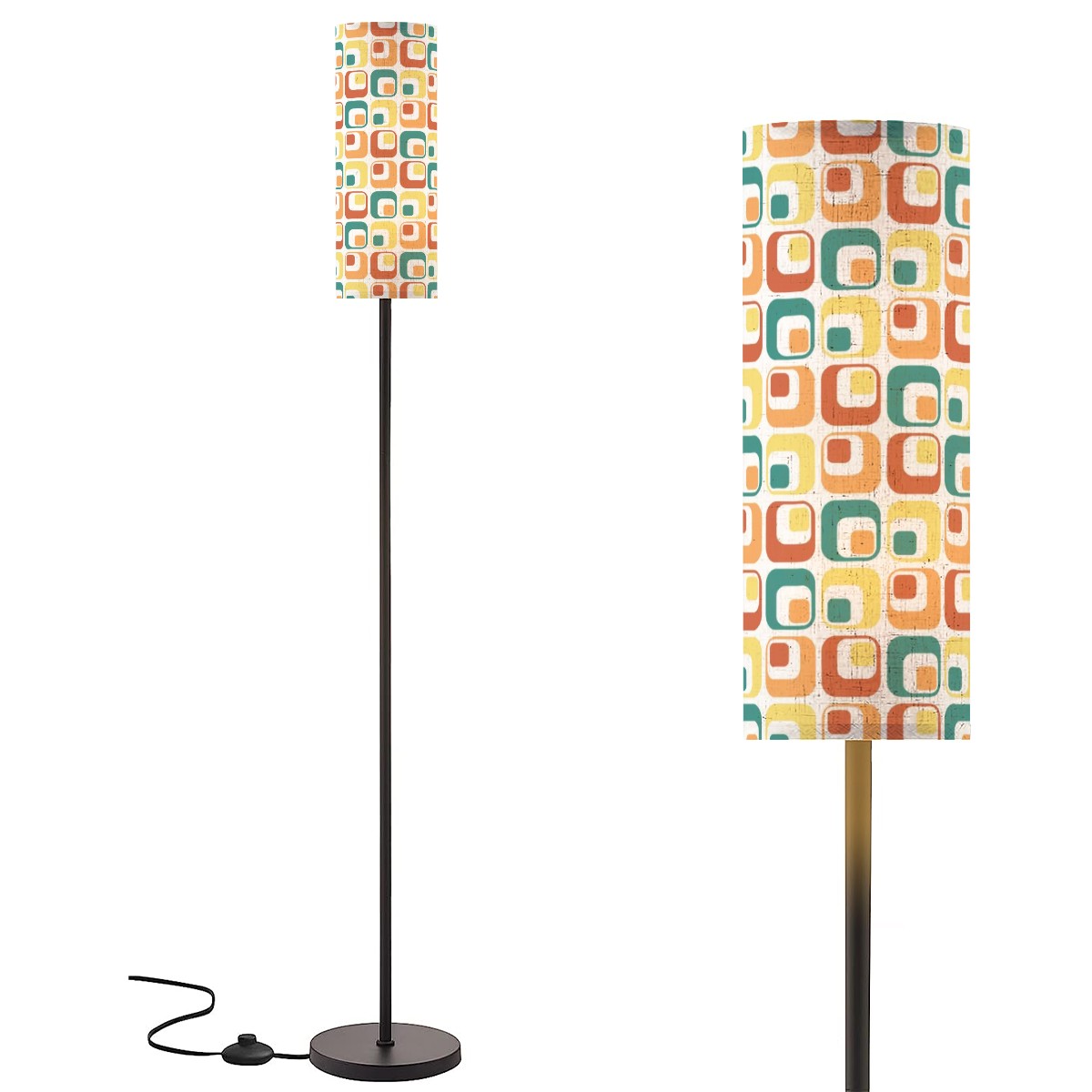 Mid Mod Geometric Colorful Funky Fun Floor Lamp With Remote Control - Mid Century Modern Gal