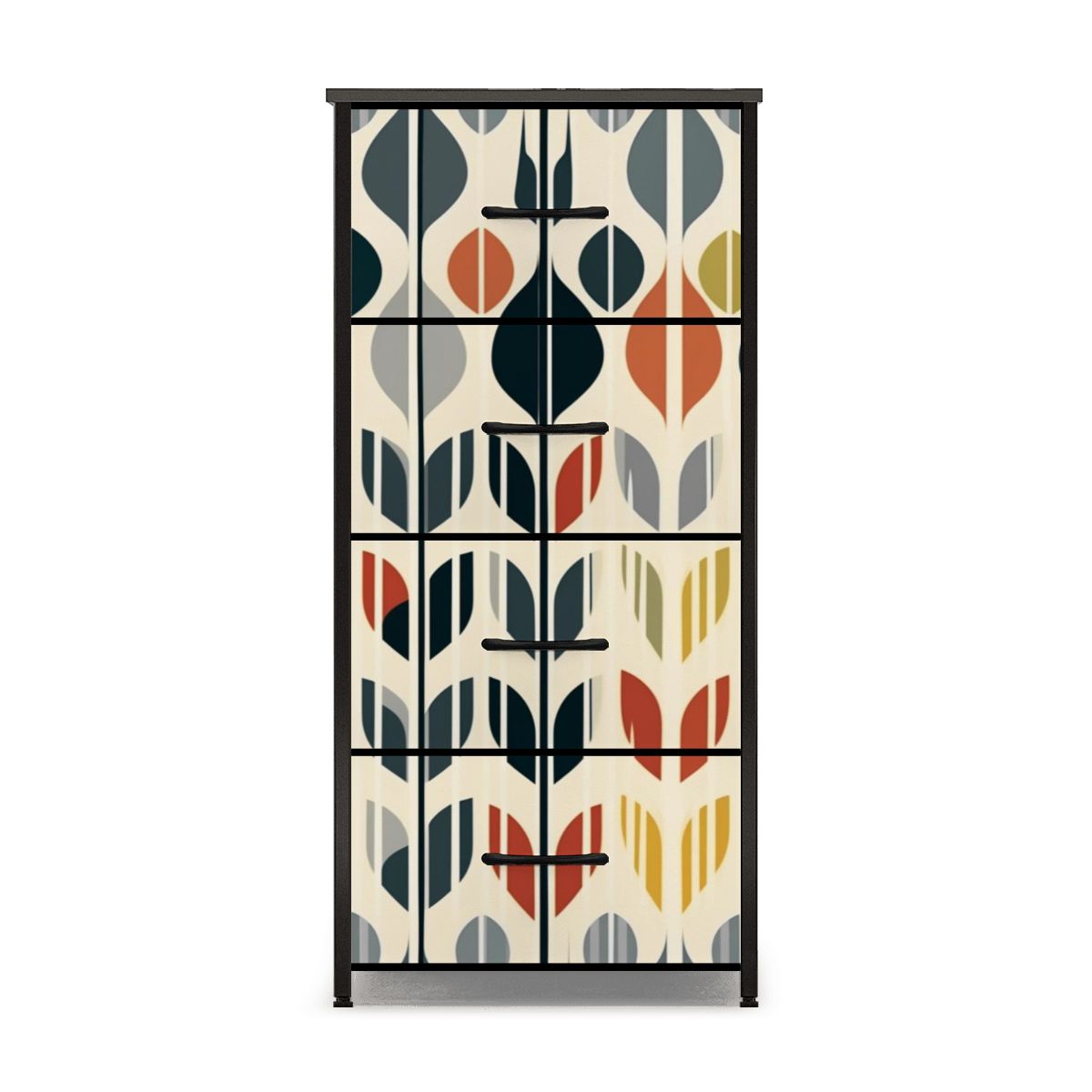 Mid Mod Scandinavian Floral Retro Modern Danish 4-Drawer Dresser - Mid Century Modern Gal