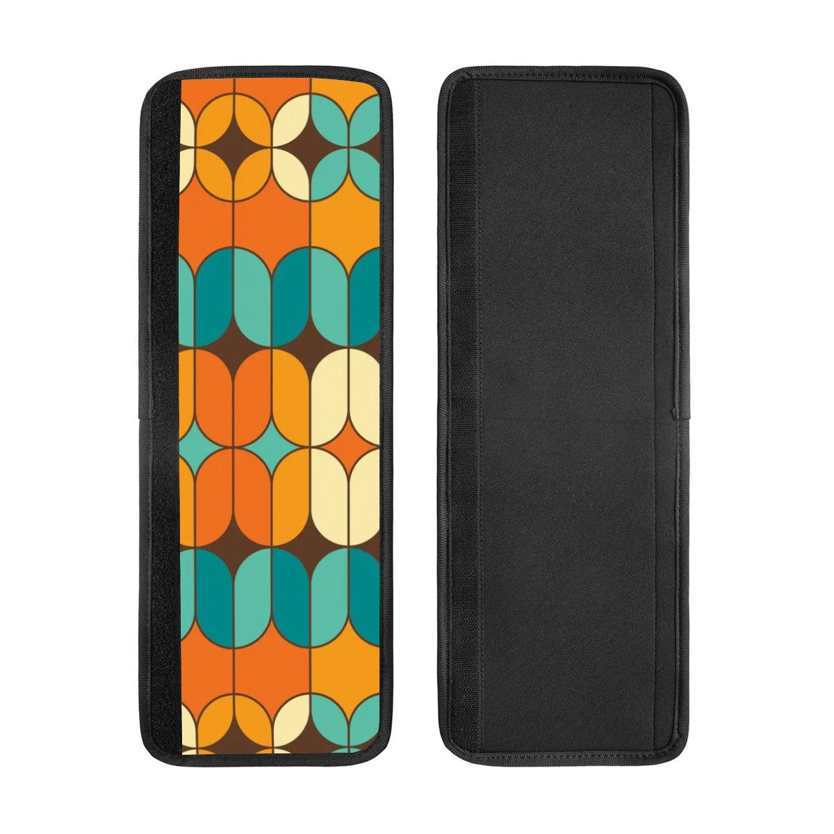 Bold Orange Retro Geometric Refrigerator Handle Covers 2 pcs - Mid Century Modern Gal