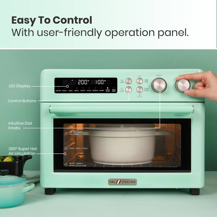 Wholesale VAL CUCINA Extra Large Air Fryer Toaster Oven -Mint Green