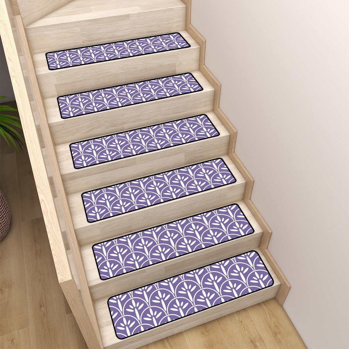 Art Deco Stair Tread Carpets |Lavender Purple Mid Century Modern Style Non Slip Carpet for Stairs Treads - Mid Century Modern Gal