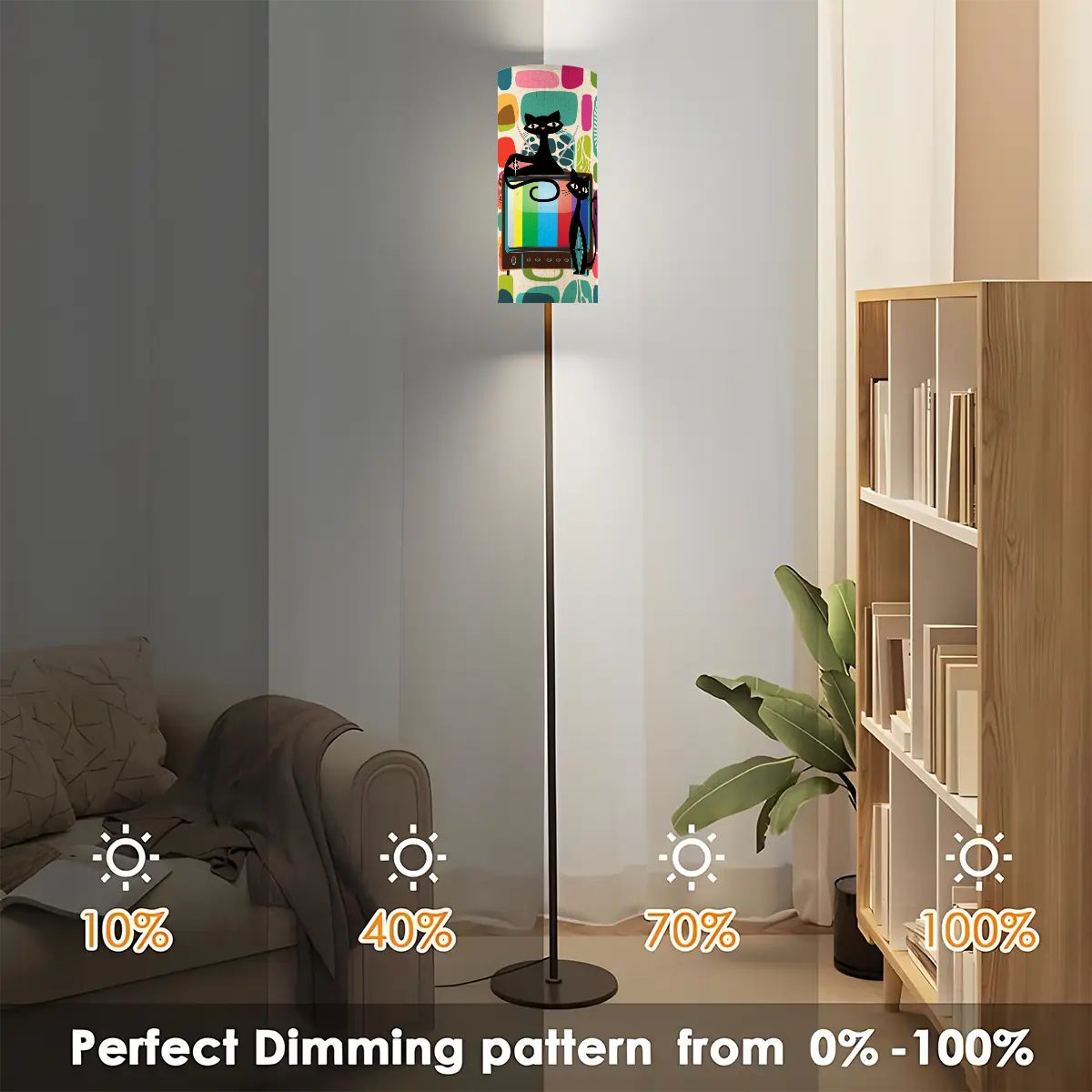 Mid Century Modern Amoeba Designed Kitschy Retro Cats, Quirky Mod Floor Lamp Modern Standing Lamp - Mid Century Modern Gal