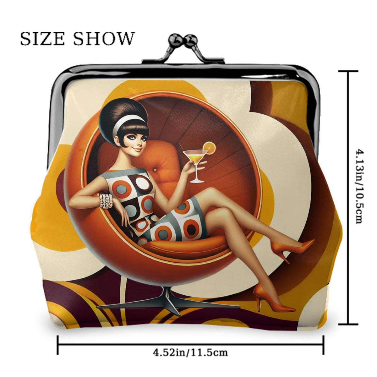 Mid Mod 60s Gal Retro Groovy 70s Coin Purse - Mid Century Modern Gal