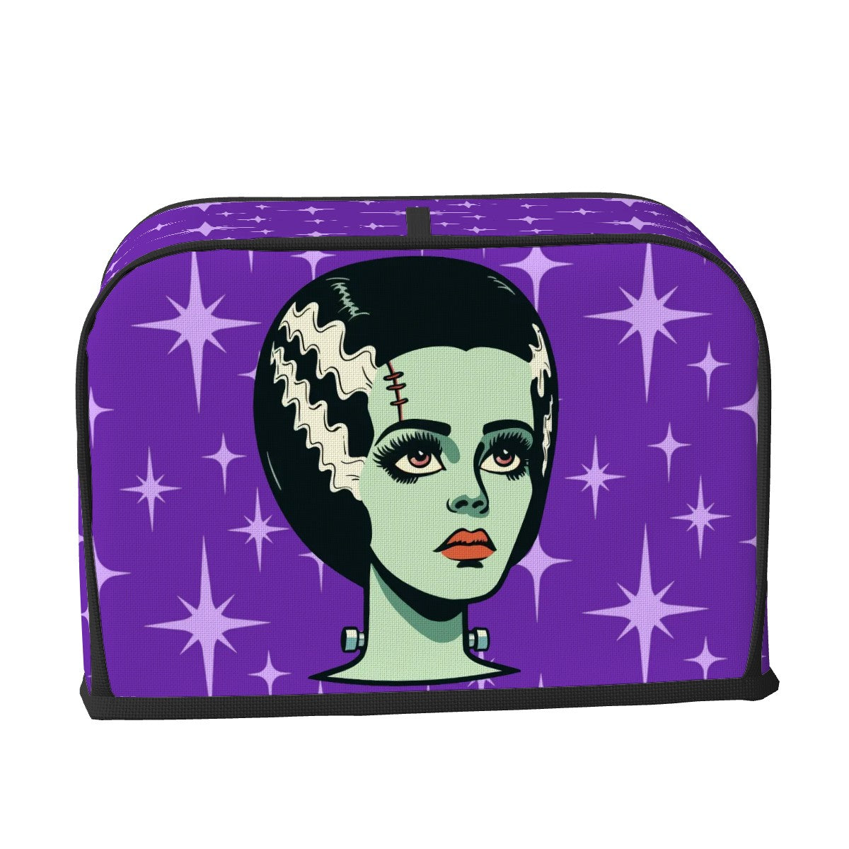 Bride of Frankenstein Retro Mid Mod Horror Buff Purple Halloween 2 Slice Toaster Cover - Mid Century Modern Gal