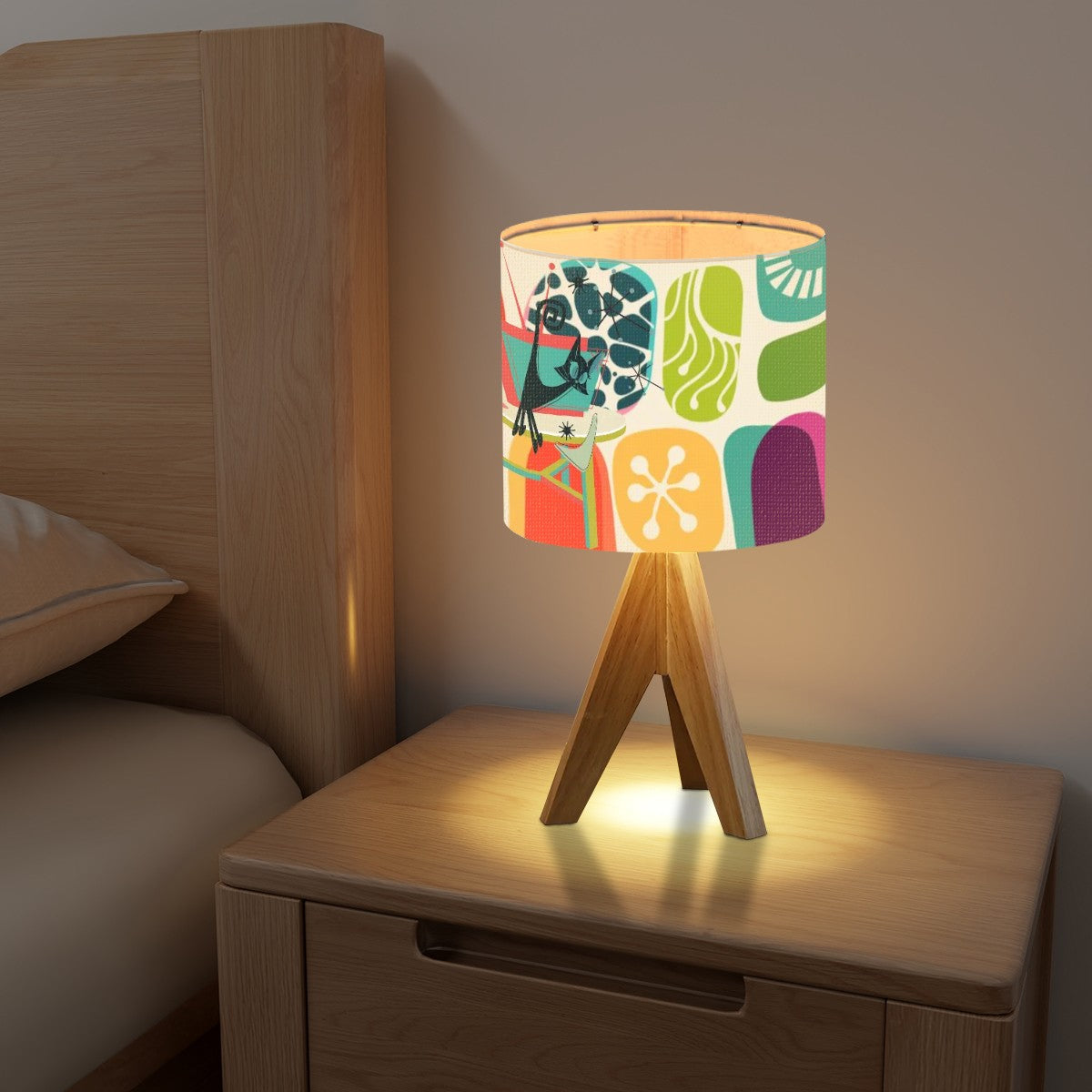 Mid Century Modern Amoeba Designed Kitschy Atomic Cat Tripod Table Lamp - Mid Century Modern Gal