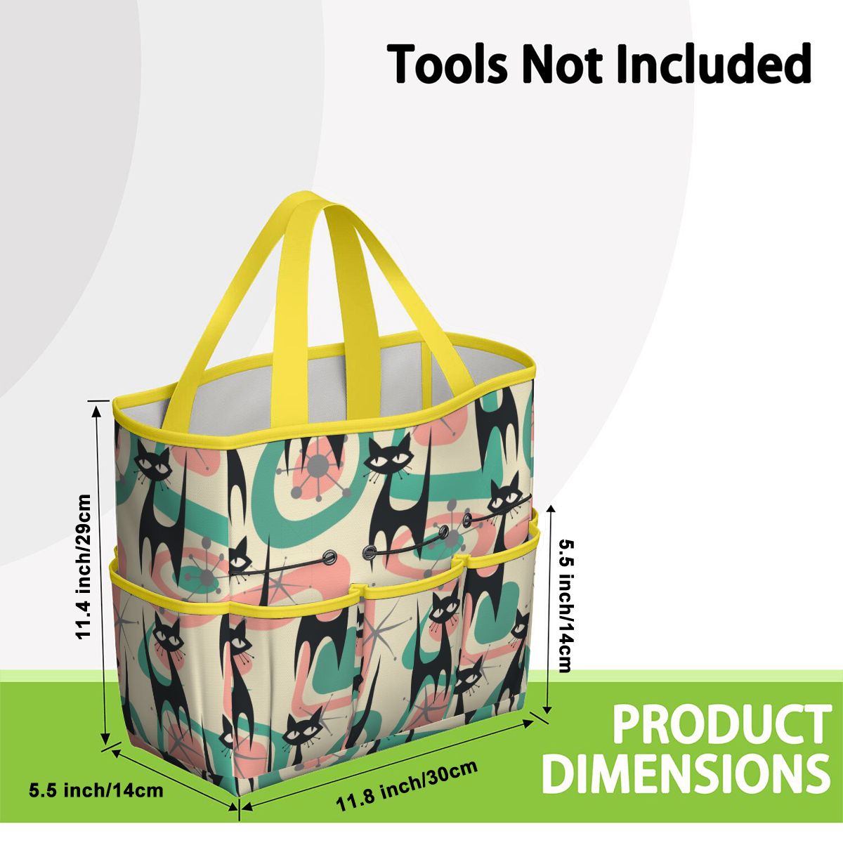 Atomic Cat Mid Century Modern Starburst Retro Kitsch Garden Tool Bag