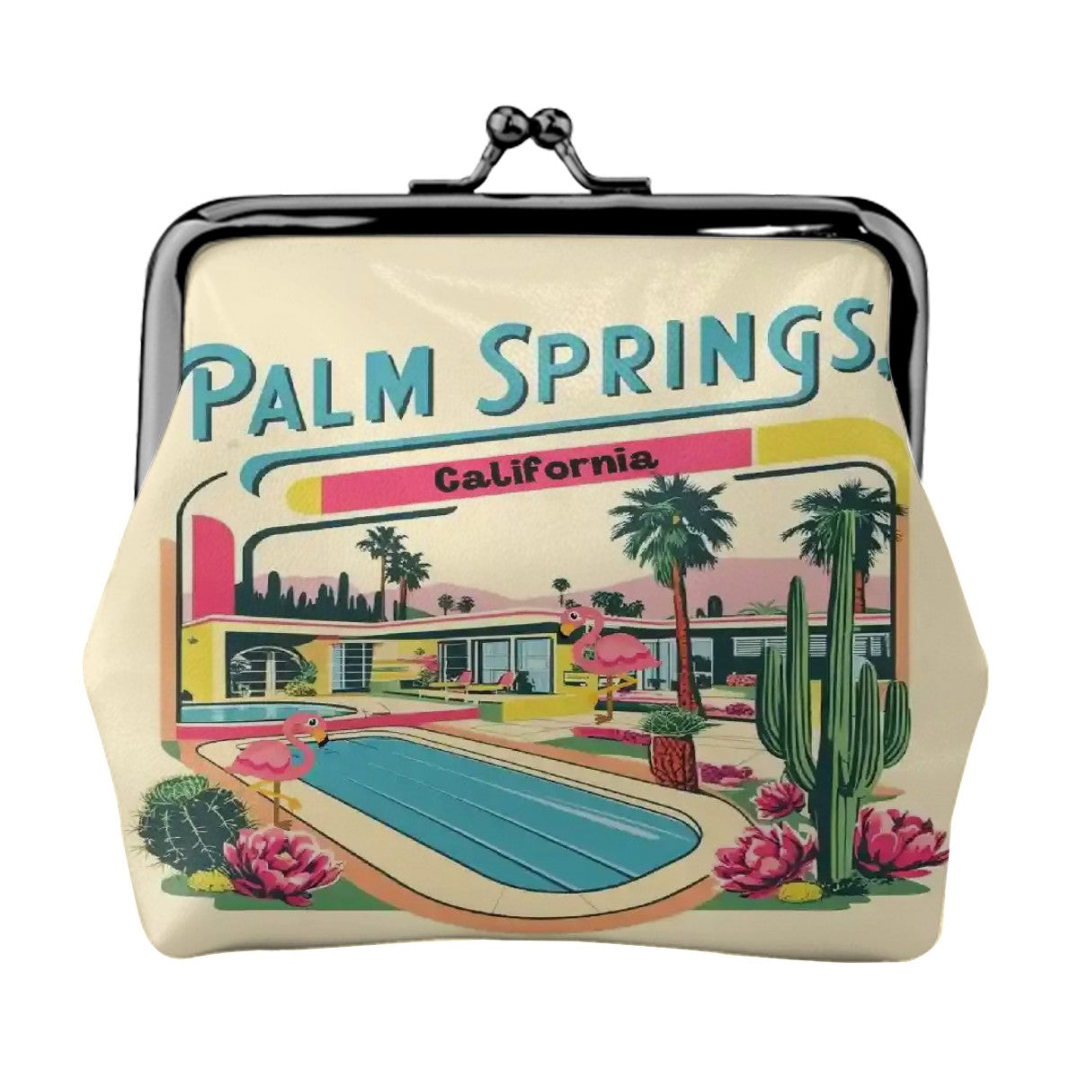 Palm Springs California Mid Century Modern Coin Purse – Retro Kitsch Accessory for Vintage Style Lovers - Mid Century Modern Gal