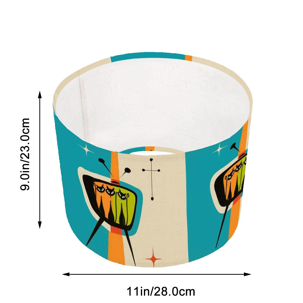 Mid Century Modern Kitschy Atomic Cat Retro TV Arc Floor Lamp Shade ONLY - Mid Century Modern Gal