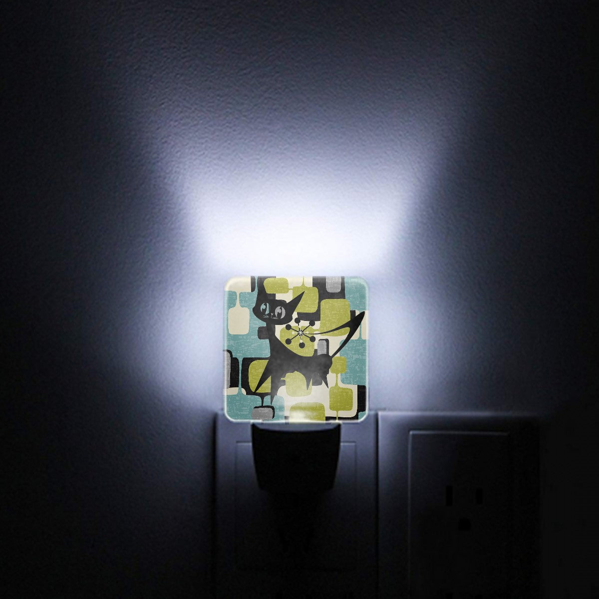 Atomic Cat Mid Century Modern GeometricLED Night Light Set of 2 - Mid Century Modern Gal