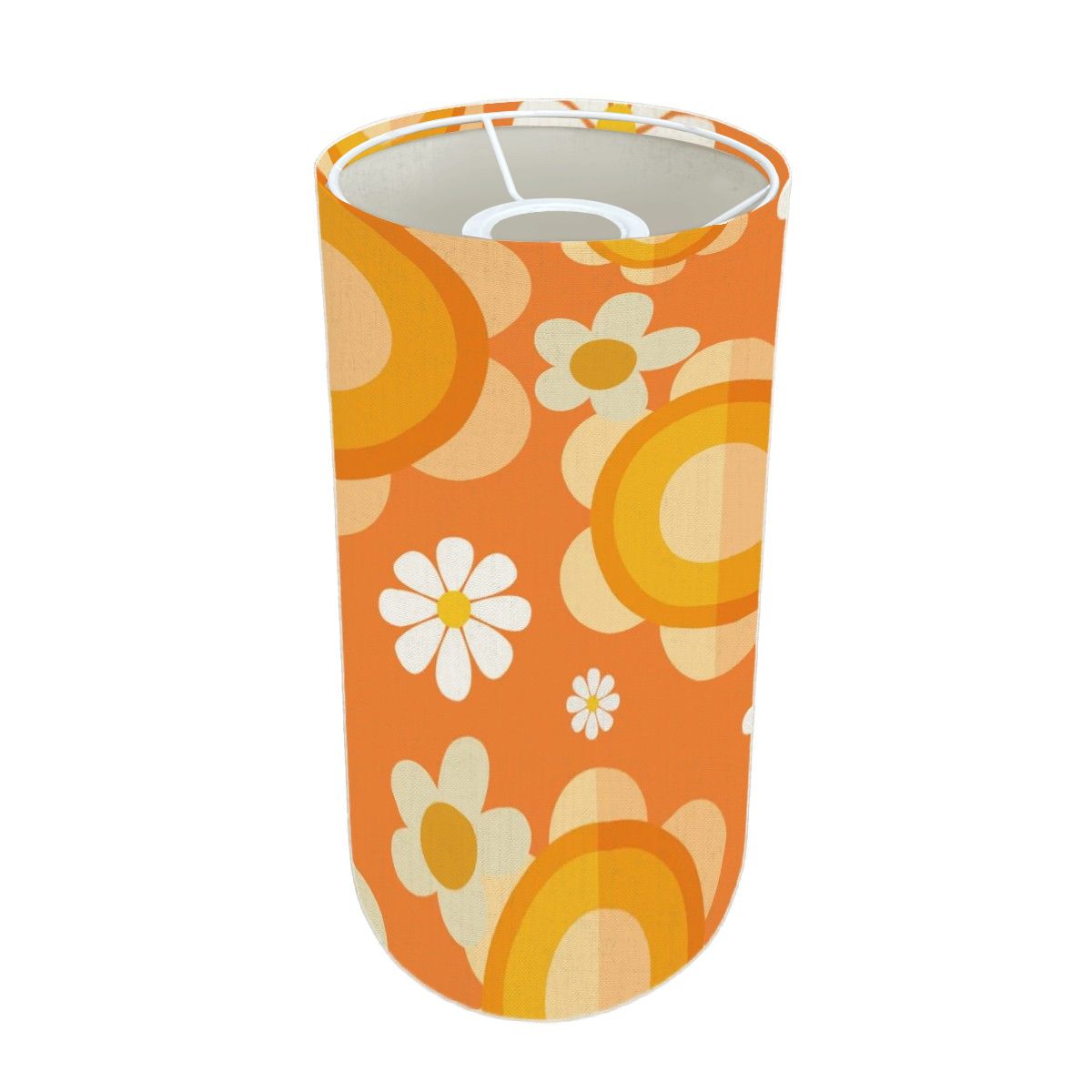 Retro Orange Flower Power Groovy Mod Lamp Shade ONLY For Slim Tower Lamp - Mid Century Modern Gal