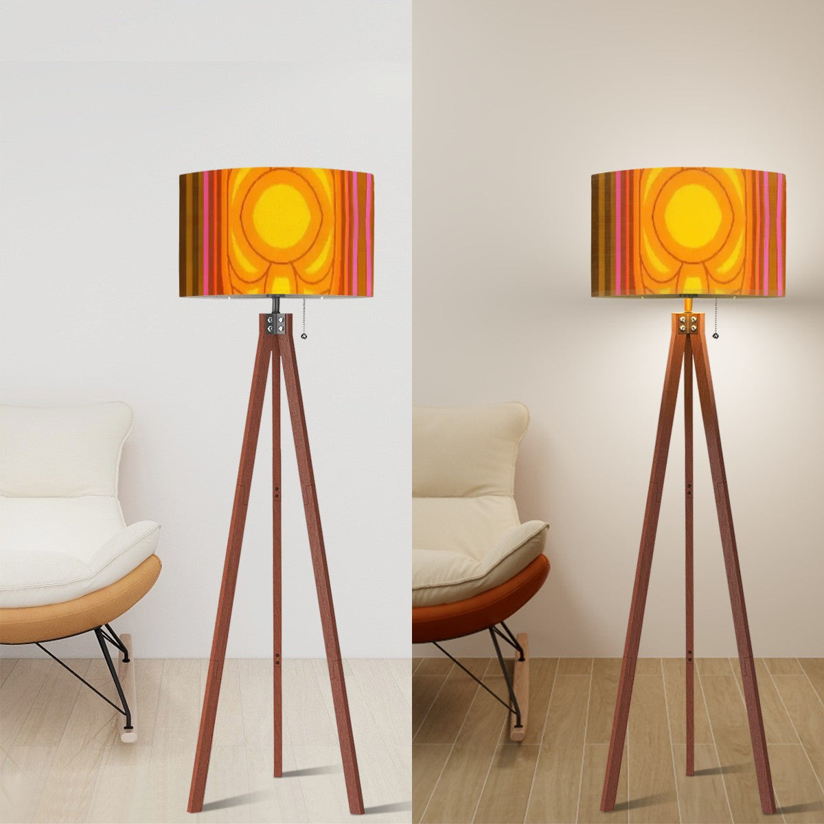 Groovy Mod 70s Tripod Floor Lam, Funky Fun Retro Home Lighting - Mid Century Modern Gal