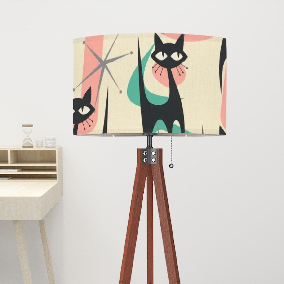 Atomic Cat Mid Century Modern Tripod Floor Lamp Kitschy Fun Style - Mid Century Modern Gal