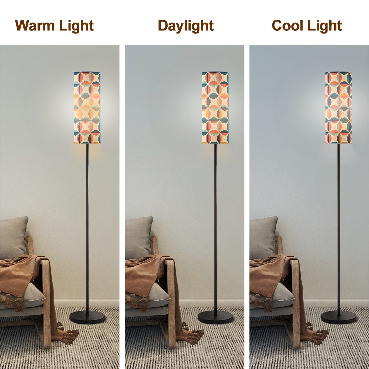 Mid Century Modern Orange Blue Teal Scandinavian Designed Floor Lamp - Mid Century Modern Gal