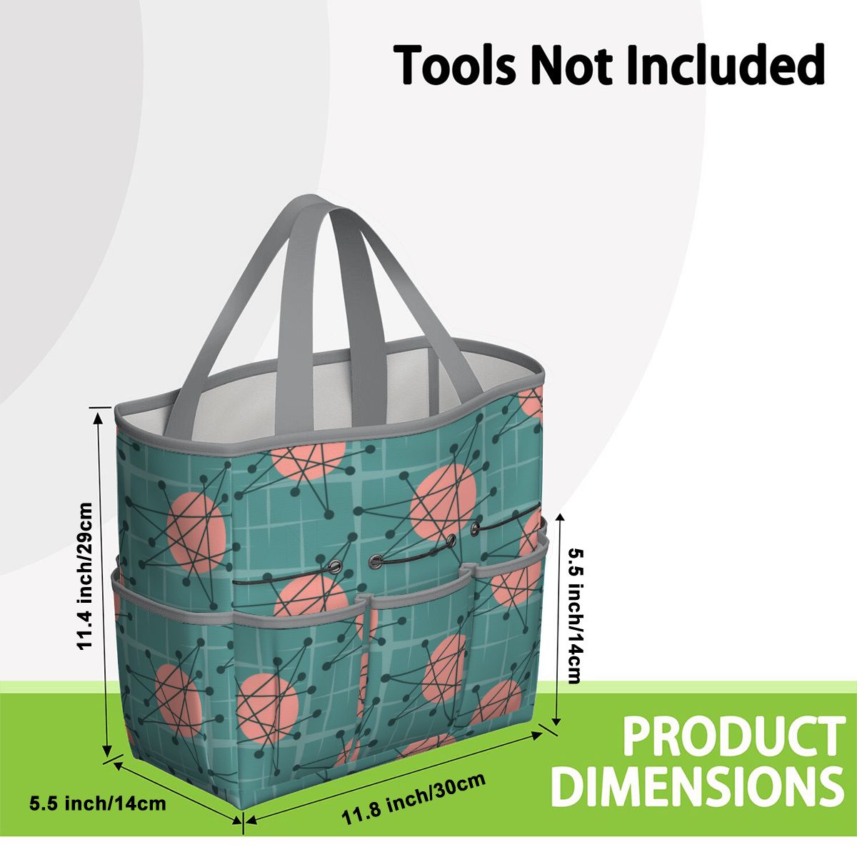 Mid Century Modern Atomic Starburst Teal Pink Garden Tool Bag - Mid Century Modern Gal