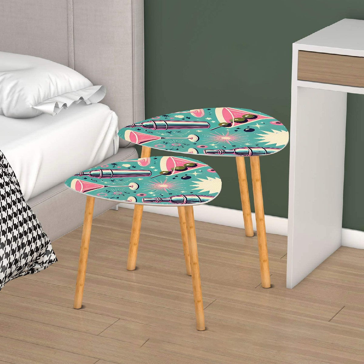 Mid Century Modern Martini Cocktail MCM Barware Nesting Tables - Mid Century Modern Gal