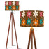 70s Groovy Retro Flower Mod Daisy Brown, Orange Pink Teal Mid Mod Tripod Floor Lamp (Made in USA) - Mid Century Modern Gal