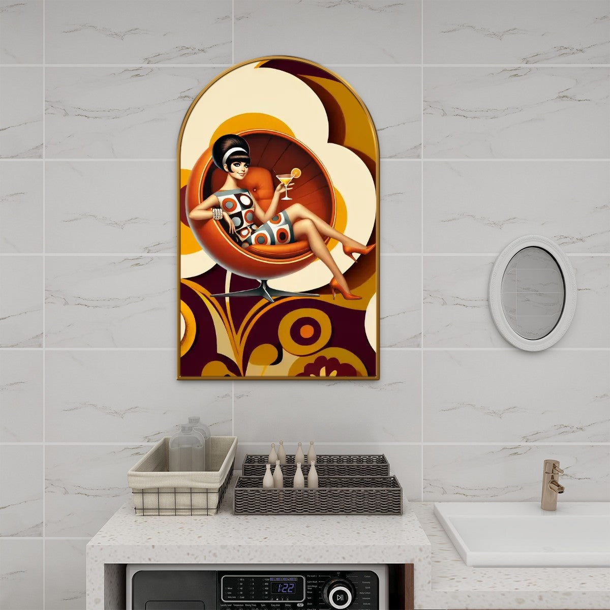 Mod 60s Flower Power Groovy Arc Wall Art - Mid Century Modern Gal