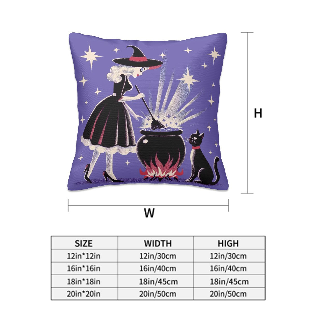 Witch's Brew Mid Century Modern Halloween Gothic Pink & Purple Pillow Covers Only - Mid Century Modern Gal