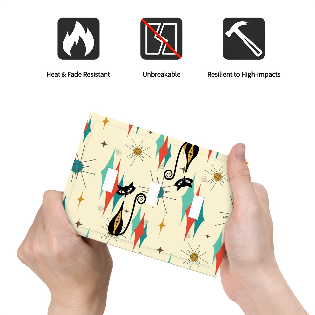 Franciscan Starburst Modern Switch Cover 3-Gang 3 Toggle - Mid Century Modern Gal