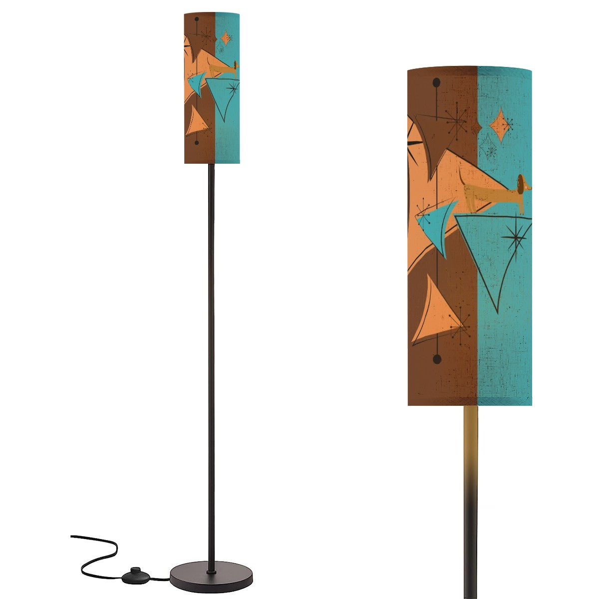 Mid Century Modern Doxie Weiner Dog, Mod Slim Floor Lamp - Mid Century Modern Gal
