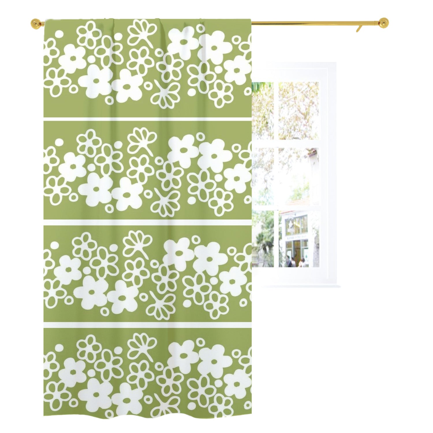 Pyrex Crazy Daisy Single Panel Curtain - Mid Century Modern Gal