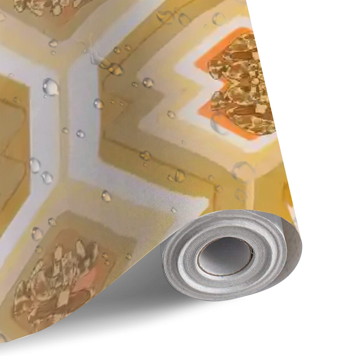 70s Harvest Gold, Merry Mushroom Retro Self Adhesive Refrigerator Wrap Set - Mid Century Modern Gal