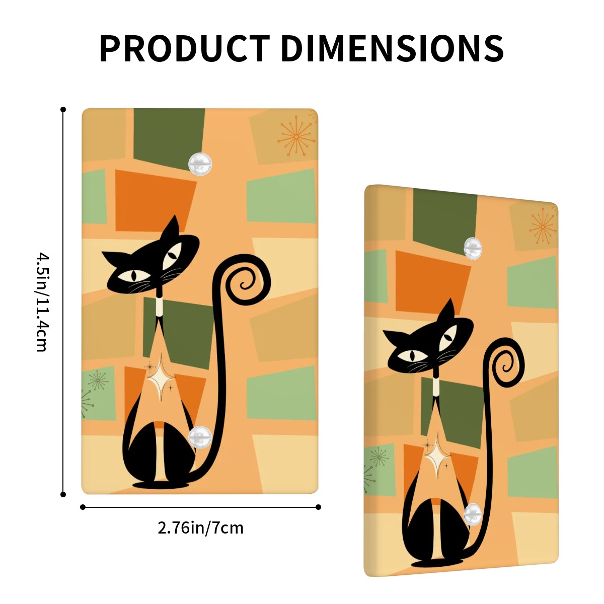 Atomic Cat Mid Mod Blank Wall Plates-Single Gang - Mid Century Modern Gal