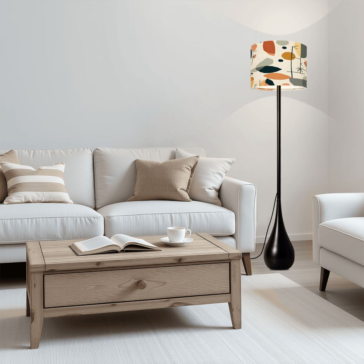 Mid Century Modern Abstract Geometric Designed Mod Teardrop Shaped Floor Lamp - Mid Century Modern Gal