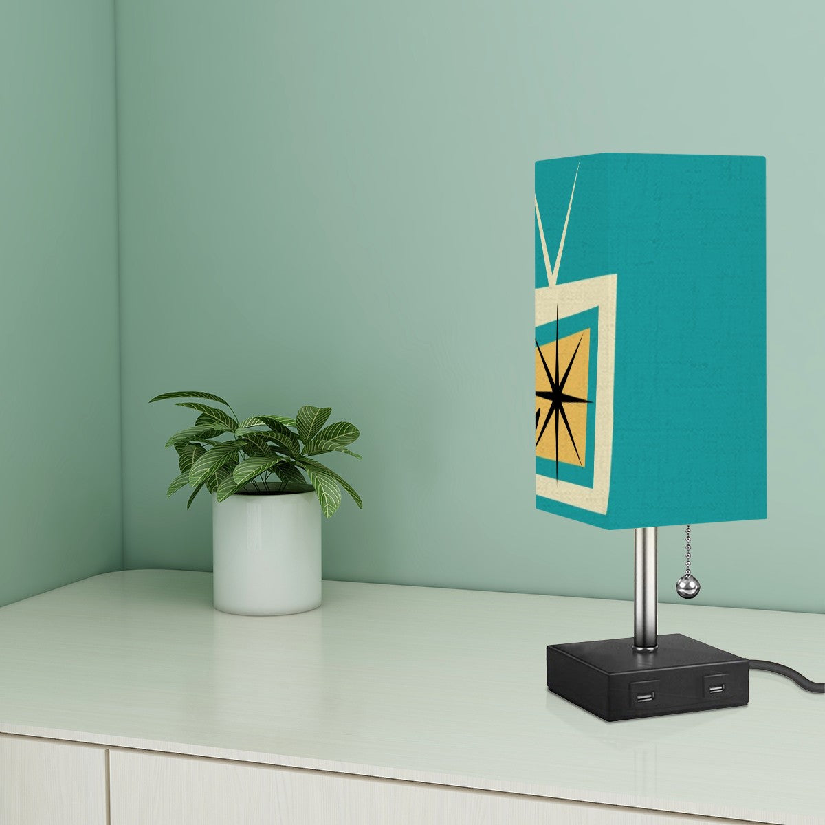 Atomic Cat Space Age Mid Century Modern Table Lamp - Mid Century Modern Gal