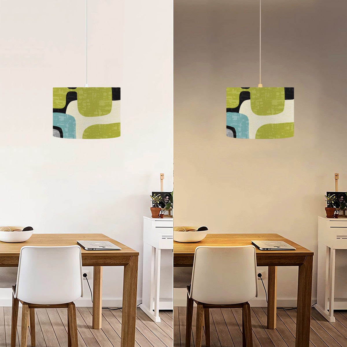 Mid Century Modern Geometric Pattern, Hanging Pendant Light - Mid Century Modern Gal