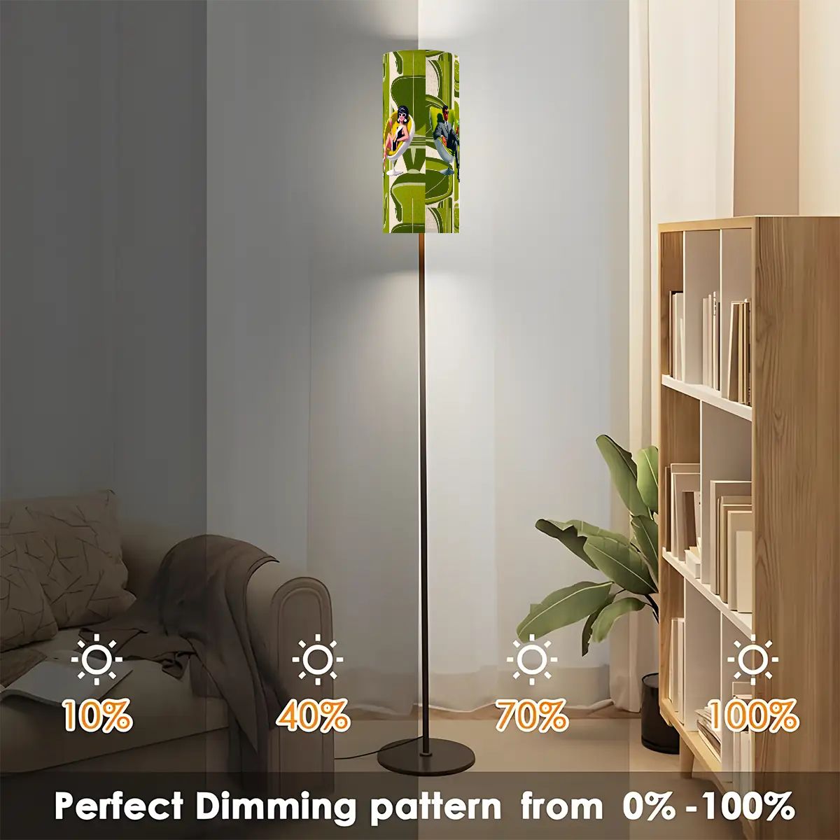 Mid Century Modern Mod 60s Couple Green Kitschy Wrap Around Design, MCM Floor Lamp - Mid Century Modern Gal