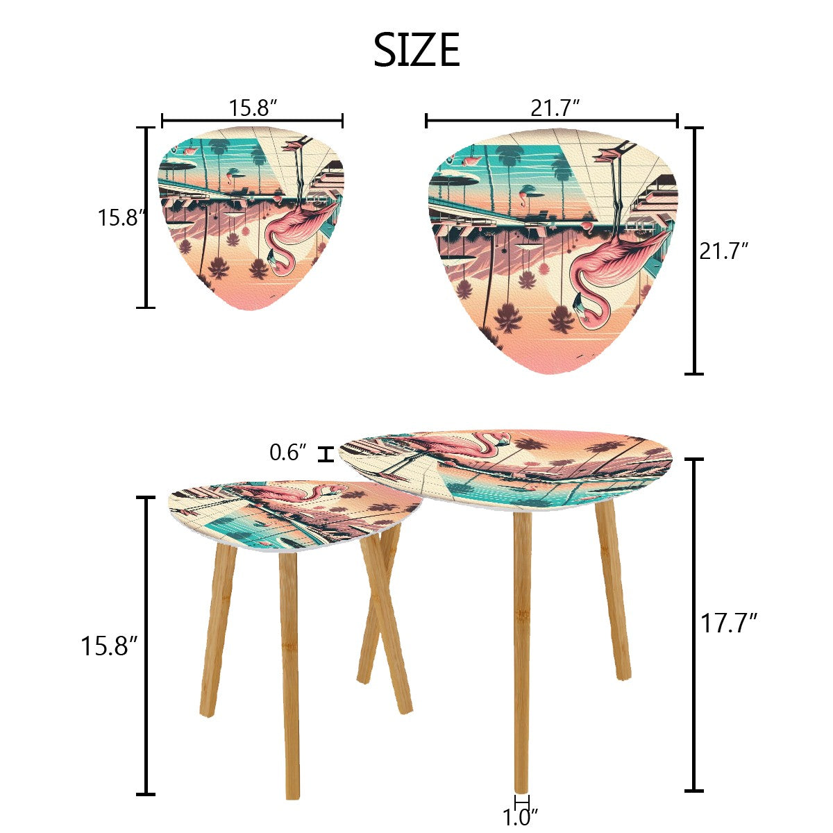 Palm Spring California, Retro Flamingo Mid Century Modern Nesting Tables - Mid Century Modern Gal