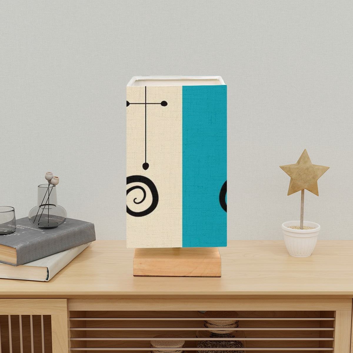 Atomic Cat Quirky Mid Mod Square Table Lamp - Mid Century Modern Gal
