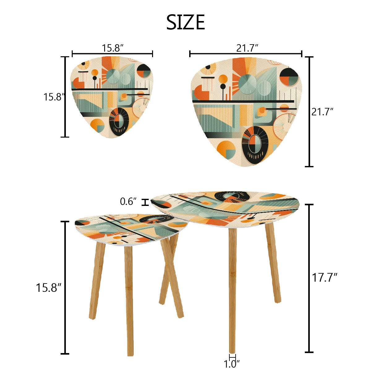 Mid Century Modern Bauhaus Designed Retro Nesting Tables - Mid Century Modern Gal
