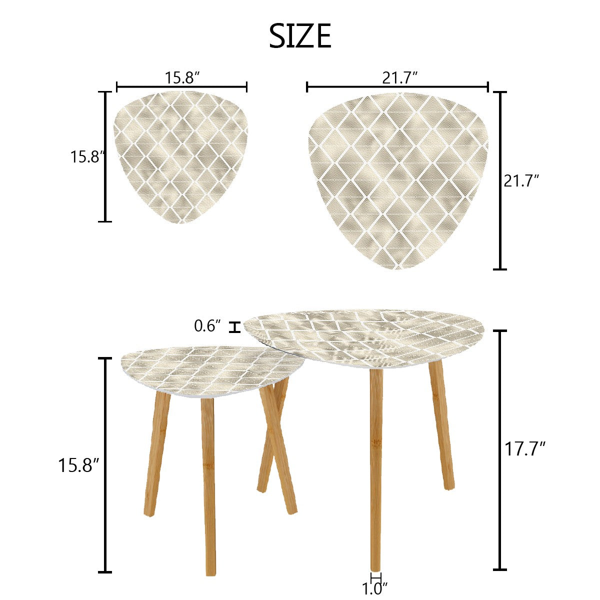 Art Deco Designed Mid Century Modern Nesting Tables, Side Tables MCM Furniture - Mid Century Modern Gal