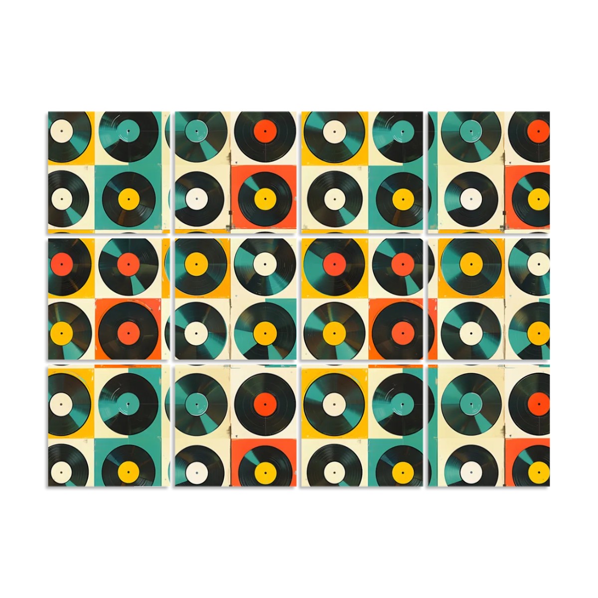 Retro Records Groovy Mid Century Modern Hanging Room Divider 12 pcs - Mid Century Modern Gal
