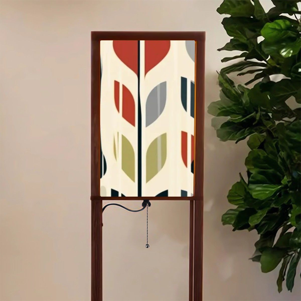 Mid Mod RetroScandinavian Floral Leaves Modern Danish Nordic Hygee Shelf Floor Lamp - Mid Century Modern Gal