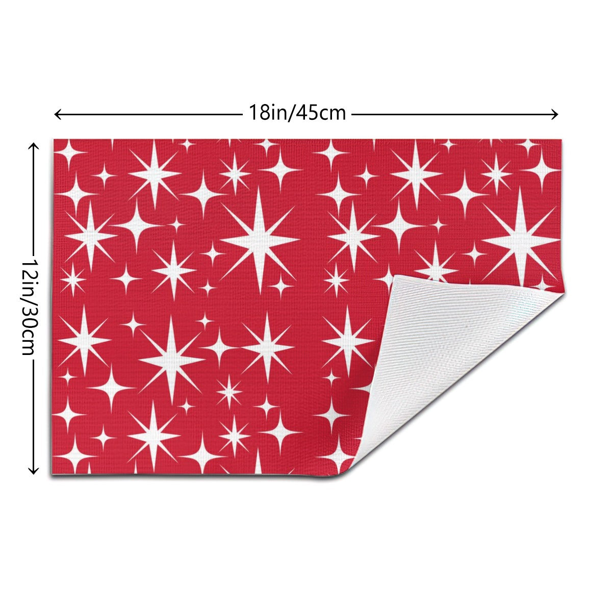 Retro Red Atomic White Starbursts Kitschy MCM Woven Placemat - Mid Century Modern Gal