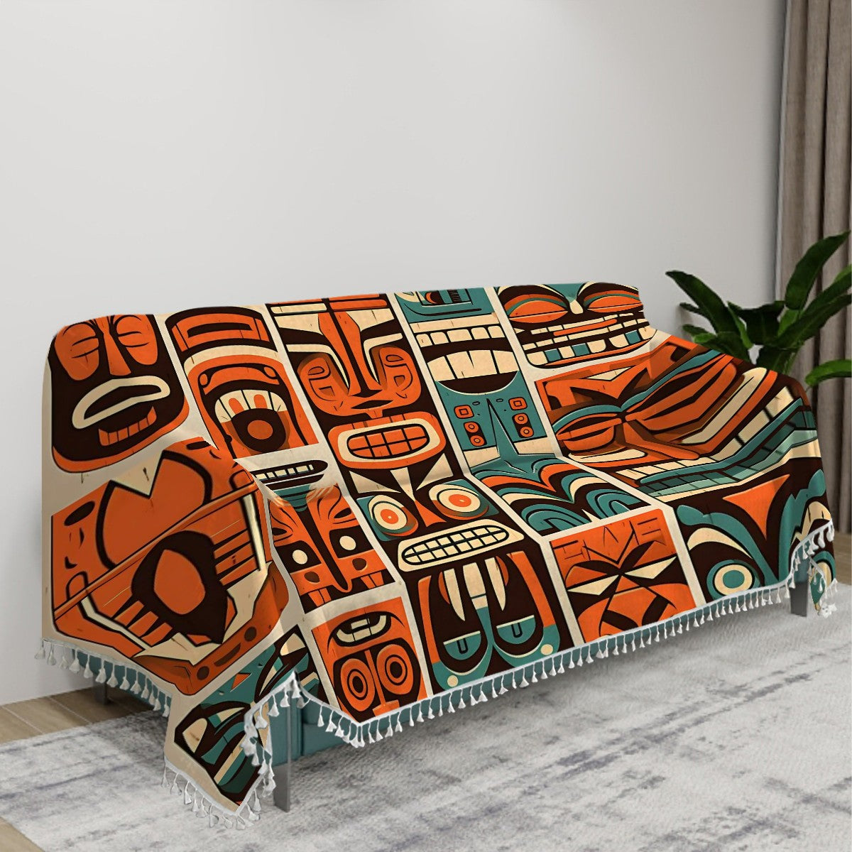 Mid Century Modern Tiki Couch Covers Blanket - Mid Century Modern Gal