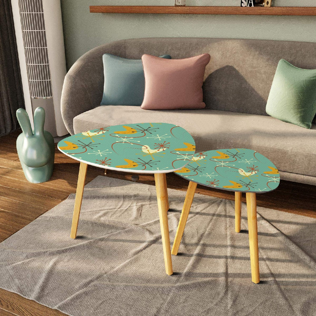 Atomic Boomerang Mid Century Modern Nesting Tables - Mid Century Modern Gal