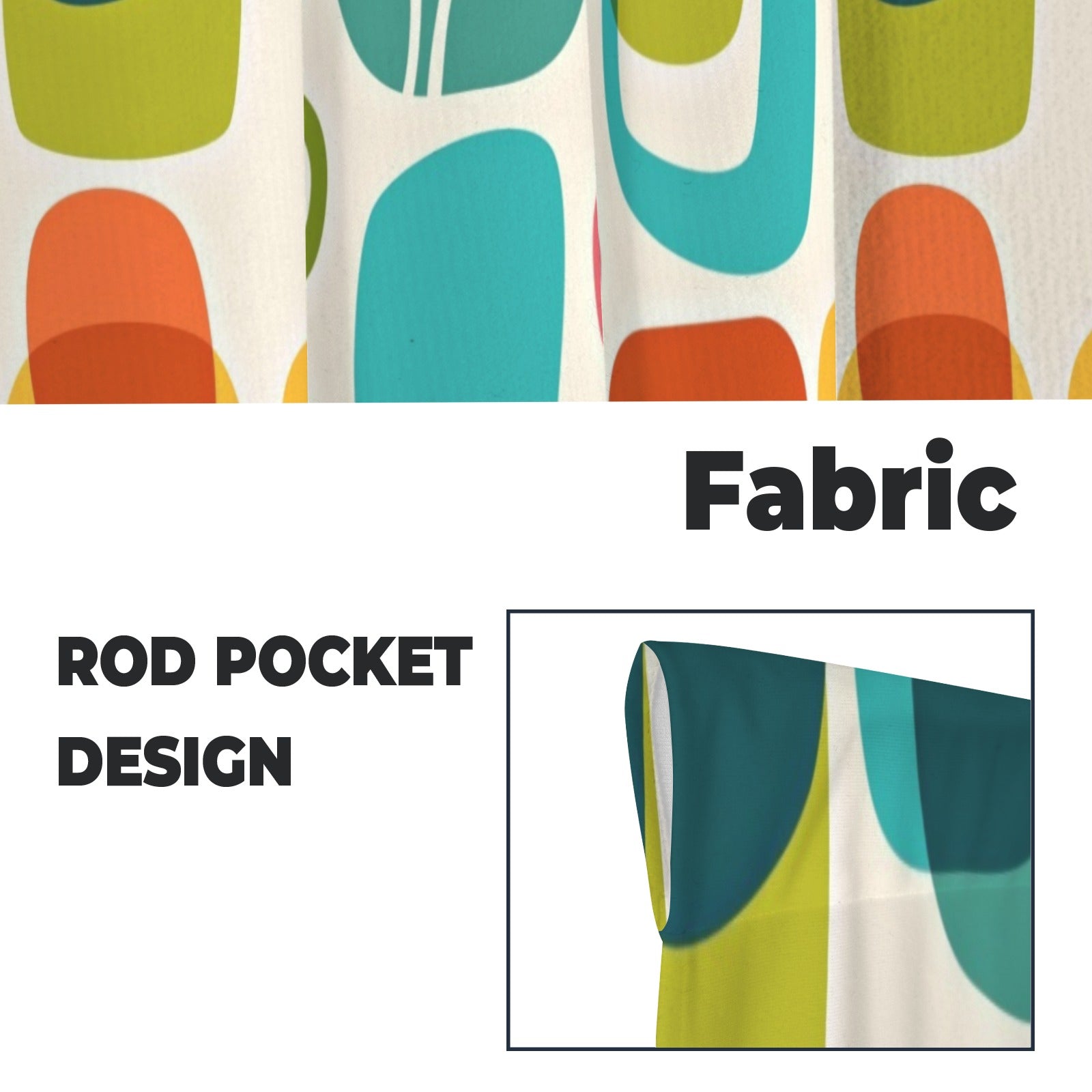 Mid Century Modern Amoeba Cafe Window Curtains - Mid Century Modern Gal